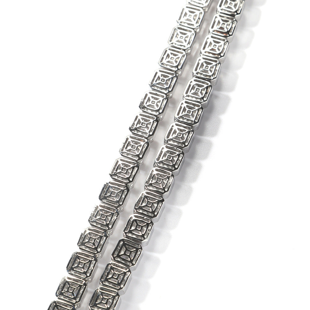 Bracelet Copper Zircon Flower Rock Sugar Chain Bracelet Spectrum St. Valentine's