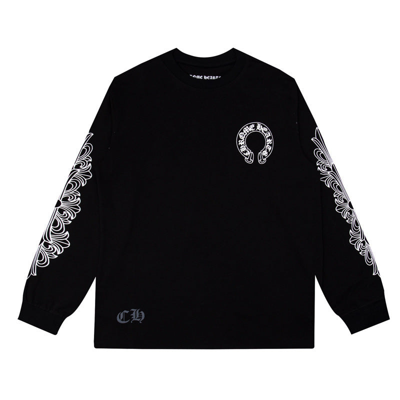 CHH  Heart Long Sleeve Shirt Unisex Fashion Loose Long Sleeve Shirt