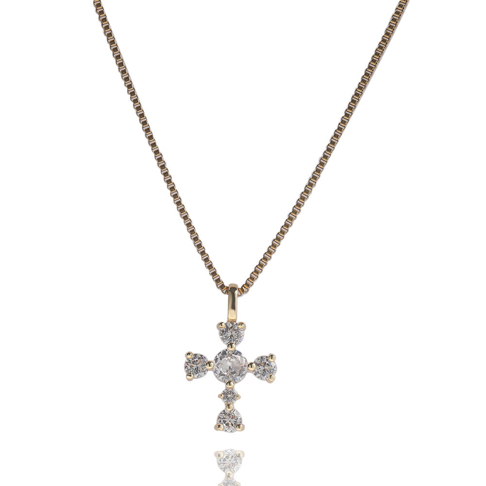 Jewelry Hip Hop S925 Silver Zirconium Claw Crosses Spectrum St. Valentine's Royalty