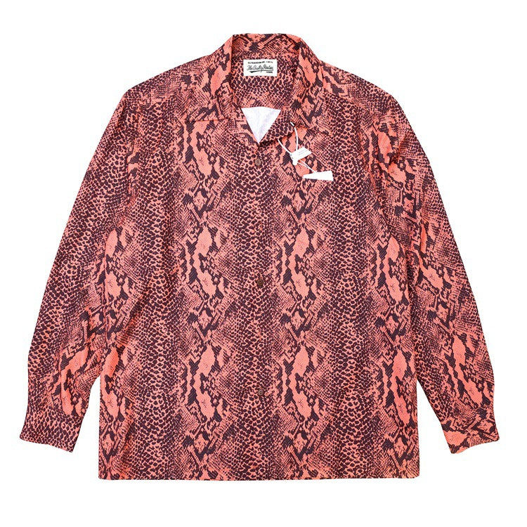 GUILTYPARTIES TIGER Long sleeved shirt Snake Hawaiian print long-sleeved shirt for men and women