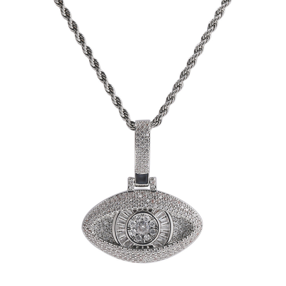 Jewelry Diamond Eyes Pendant Necklace Copper Zircon Silver Angel Pieces St. Valentine's Spectrum