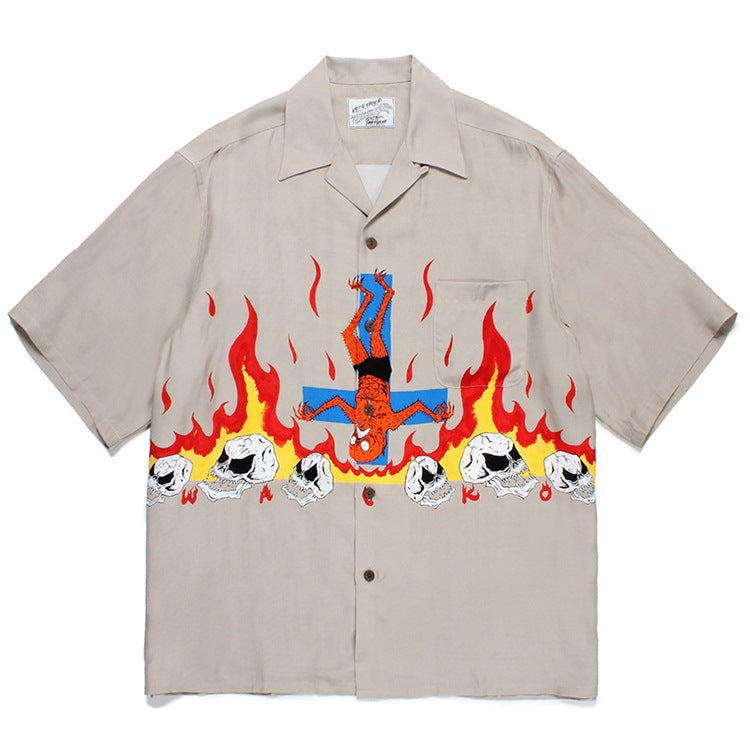 GUILTYPARTIES TIGER Shirts 24ss NECKFACE Co-branded Funny Graffiti, Hawaiian Short Sleeve Shirt