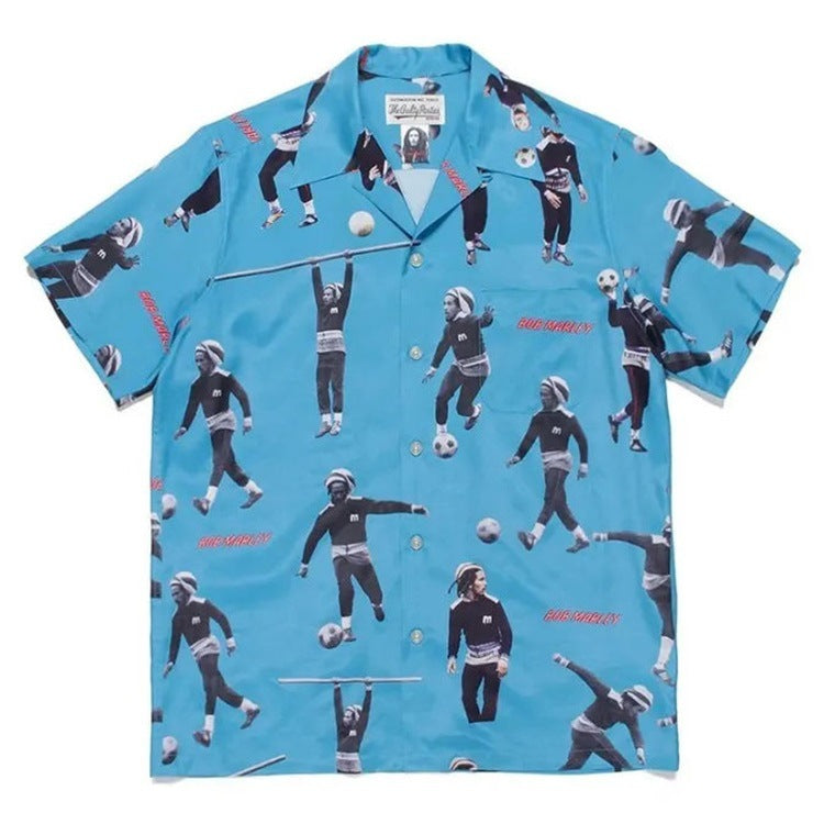 GUILTYPARTIES TIGER Shirts Bob Marley Reggae Music Bob Marley Hawaiian Short Sleeve Shirt