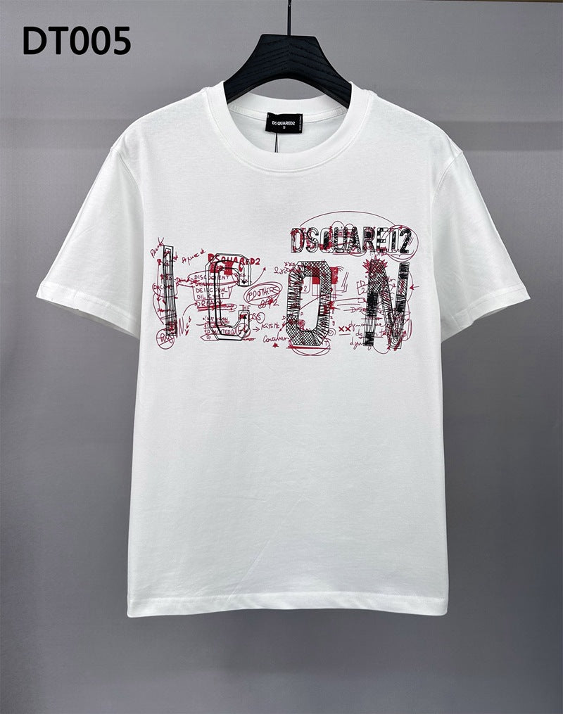 DSQ2 T Shirts Crew Neck Cotton Bottom Shirt
