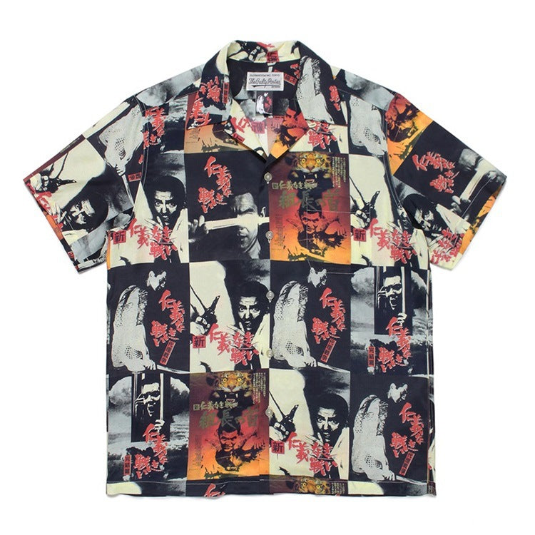 GUILTYPARTIES TIGER Shirts Basquiat graffiti Hawaiian short-sleeved flower shirt for men and women