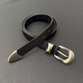 American vintage-style leather belt casual commuter versatile accessory belt classic women's belt decorative jeans