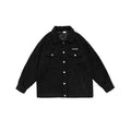 Unisex Jacket Autumn Winter Retro Polo Collar Jacket Loose Lamb Wool Couple Coat
