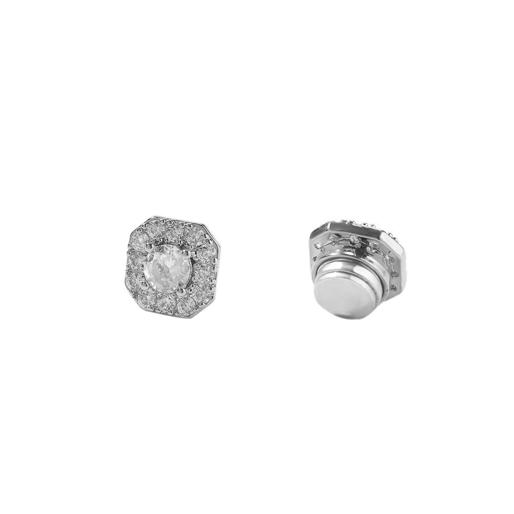 Earrings Snowflake Shape Magnetic Earrings snowflake Spectrum