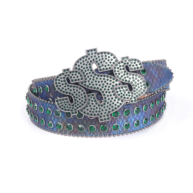 Hip-hop punk rhinestone belt s plate accessories