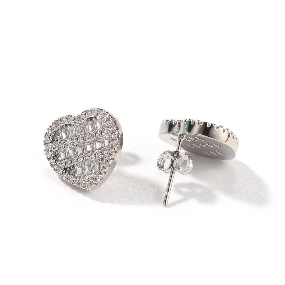 Earrings Zircon Hearts Earring St. Valentine's Spectrum