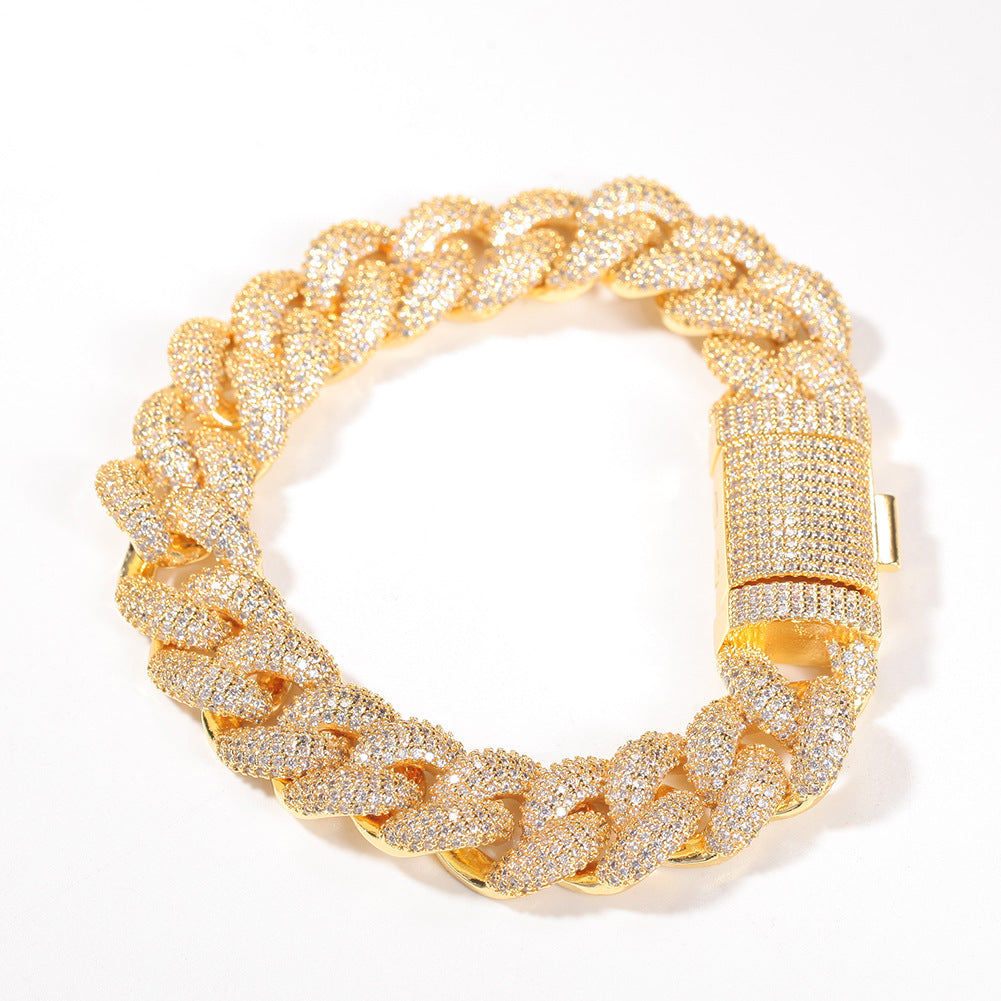 Bracelet Full Diamond Cuban Bracelet Fashion Zircon Bracelet St. Valentine's Spectrum