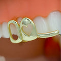 Grillz Hip-Hop Rock Love Braces Cross-border Hollow Triple Braces Heart-shaped Design Independent Braces Fashion Accessories Hip Hop Braces
