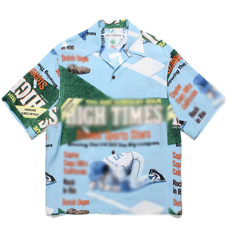 GUILTYPARTIES TIGER Shirts High Times Original Poster Lick Mama Hawaiian Short Sleeve Shirt