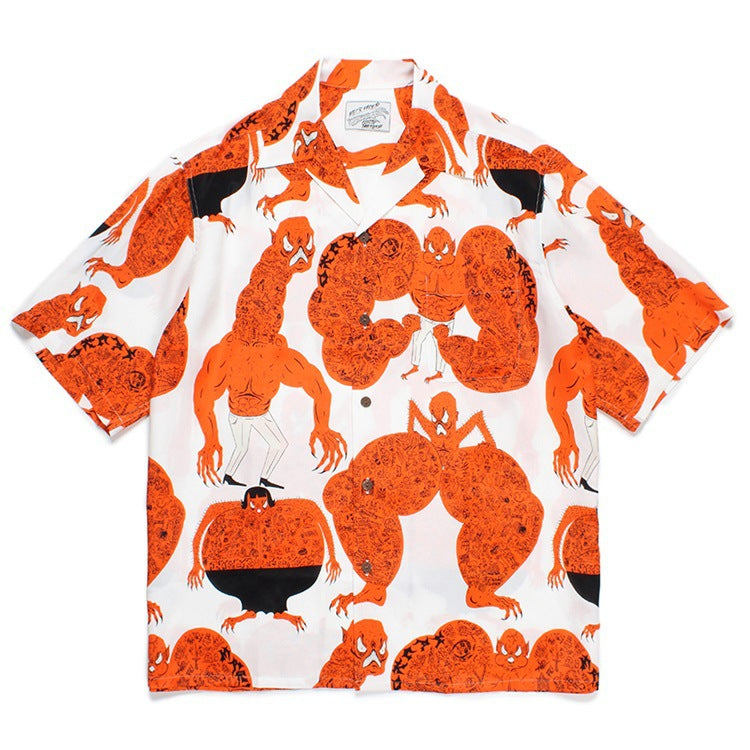GUILTYPARTIES TIGER Shirts 24ss NECKFACE Co-branded Funny Graffiti, Hawaiian Short Sleeve Shirt