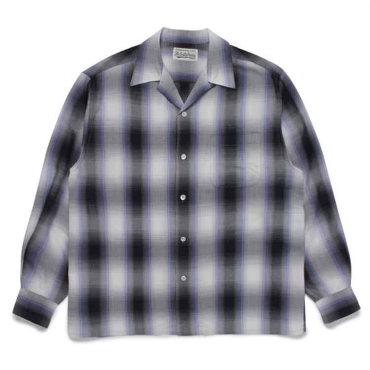 GUILTYPARTIES TIGER Long sleeved shirt plaid striped Hawaiian long-sleeved shirt