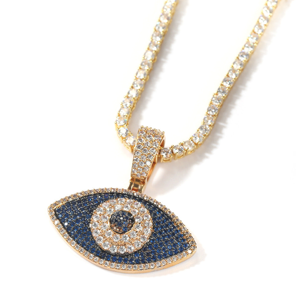 Jewelry Hip Hop Diamond Eyes Pendant Necklace Copper St. Valentine's The Eye of Horus