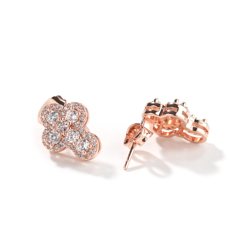 Earrings Fashion Zircon Cross Earrings Spectrum