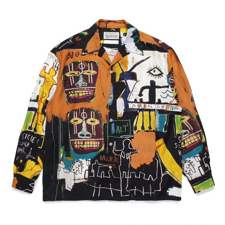 GUILTYPARTIES TIGER Long sleeved shirt Heaven Tokyo Basquiat joint long-sleeved shirt men and women