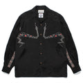 GUILTYPARTIES TIGER Long sleeved shirt COLLAR serpentine abstract rayon long-sleeved shirt men