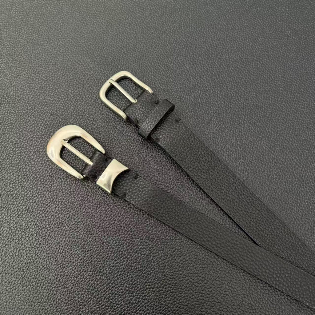 American vintage-style leather belt casual commuter versatile accessory belt classic women's belt decorative jeans