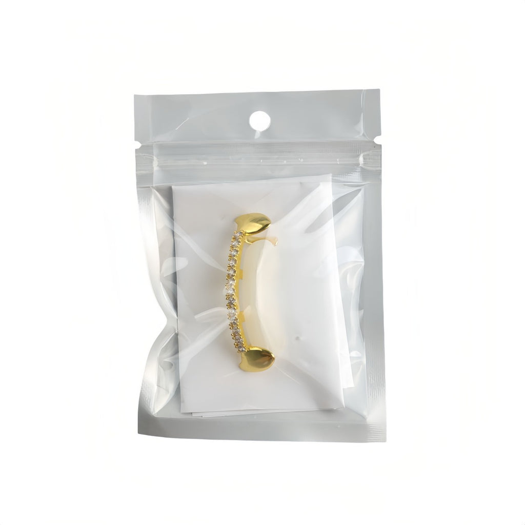 Grillz Hip-Hop Rock Trendy Hip Hop Zirconium Trim Braces TeethGrillz Real Gold Plated Braces