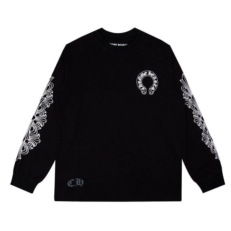 CHH  Heart Long Sleeve Shirt Unisex Fashion Loose Long Sleeve Shirt