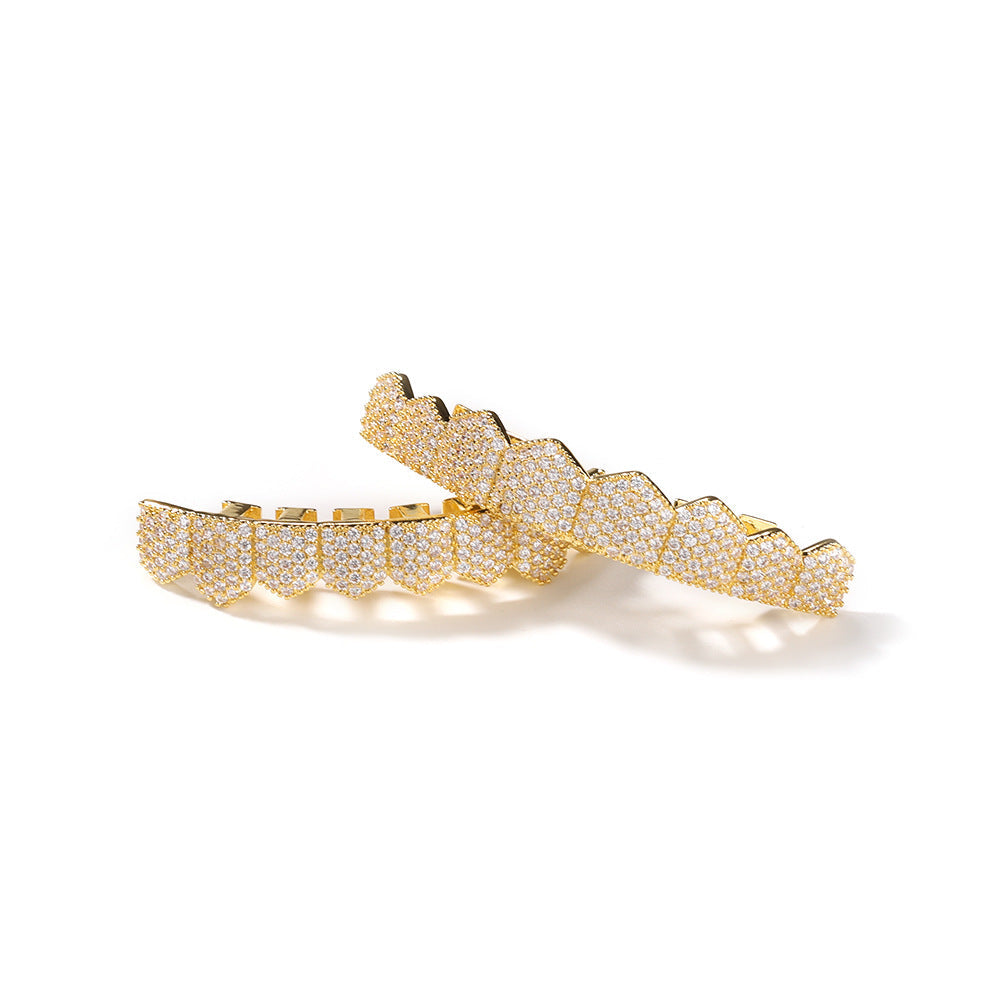 Grillz hiphop copper 8 zircon fangs Spectrum