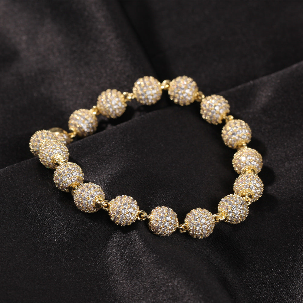 Bracelet Hip Hop Bracelet Microencrusted Zircon Beads Spectrum St. Valentine's
