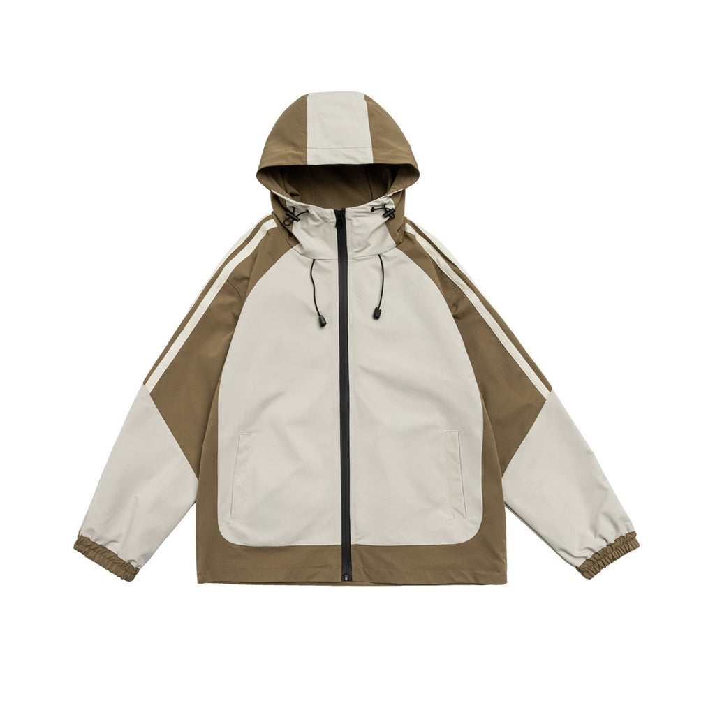 Unisex Jacket Vintage Color Matching Shell Jacket Jacket
