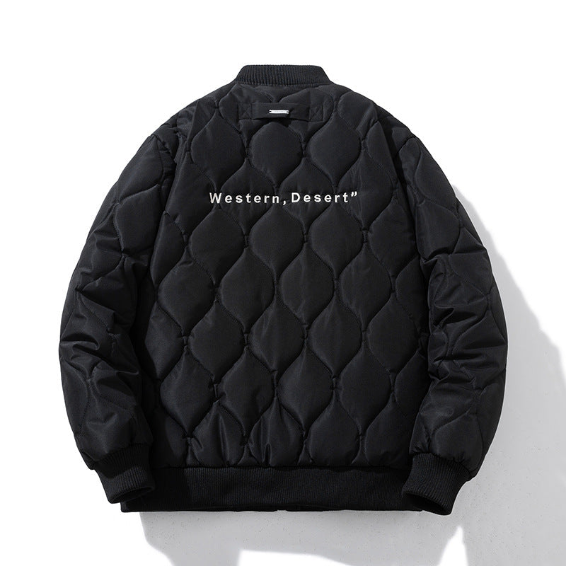 Men Vintage Jackets Loose rhombus cotton-padded baseball jacket jacket jacket