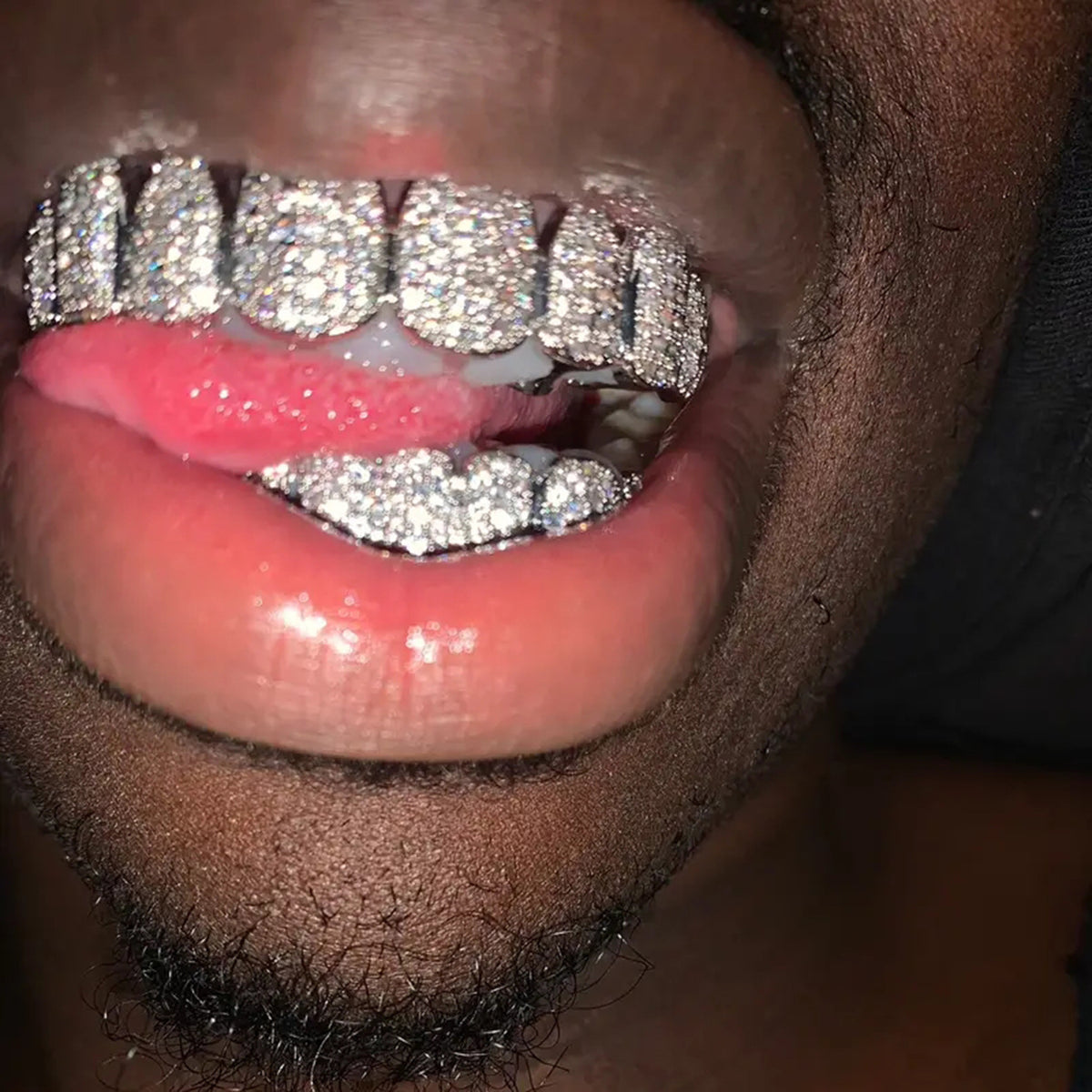 Grillz Hip-Hop Rock Hip-Hop Braces Real Gold Plated 8-tooth Micro-studded Diamond Cross-Border Hiphop Braces Halloween Hip-Hop Ornaments