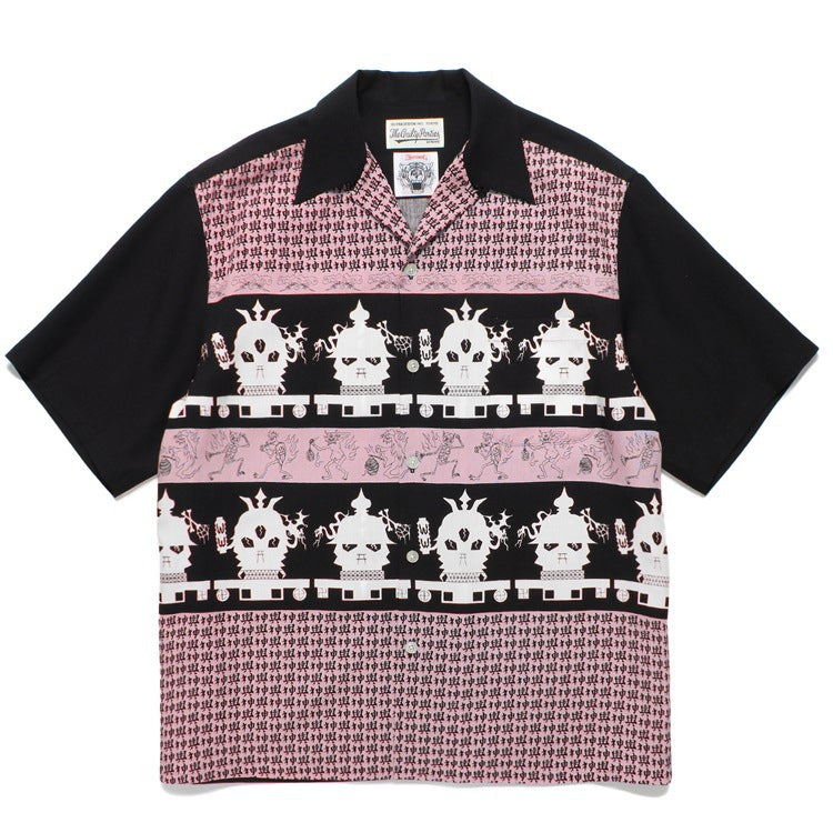 GUILTYPARTIES TIGER Shirts 24ss Shenxing checkered rayon, Hawaiian casual short-sleeved shirt men