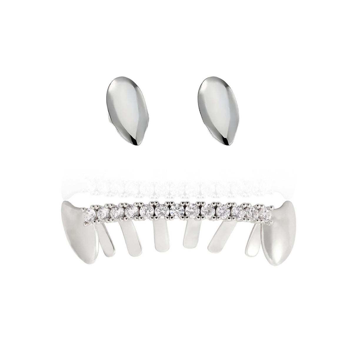 Grillz Hip-Hop Rock Trend Hot Sale Hip Hop Zirconium Decorative Braces TeethGrillz Real Gold Plated Braces