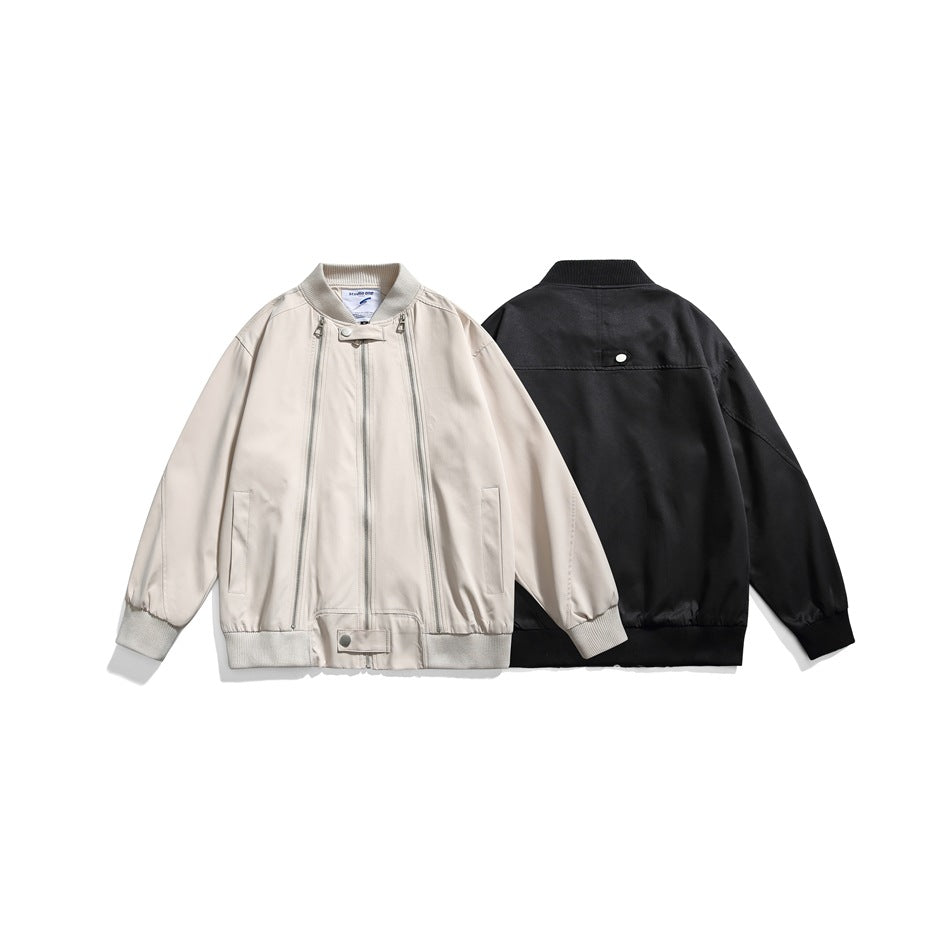 Unisex Jacket Vintage Baseball Uniform Jacket Top Loose Spring and Autumn Coat