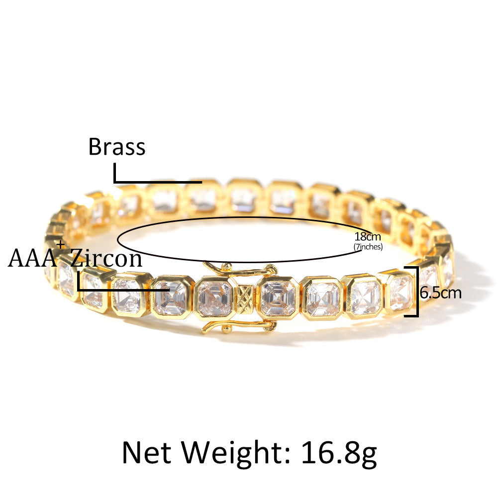 Bracelet Bracelet Copper Zircon Hip Hop Spectrum St. Valentine's
