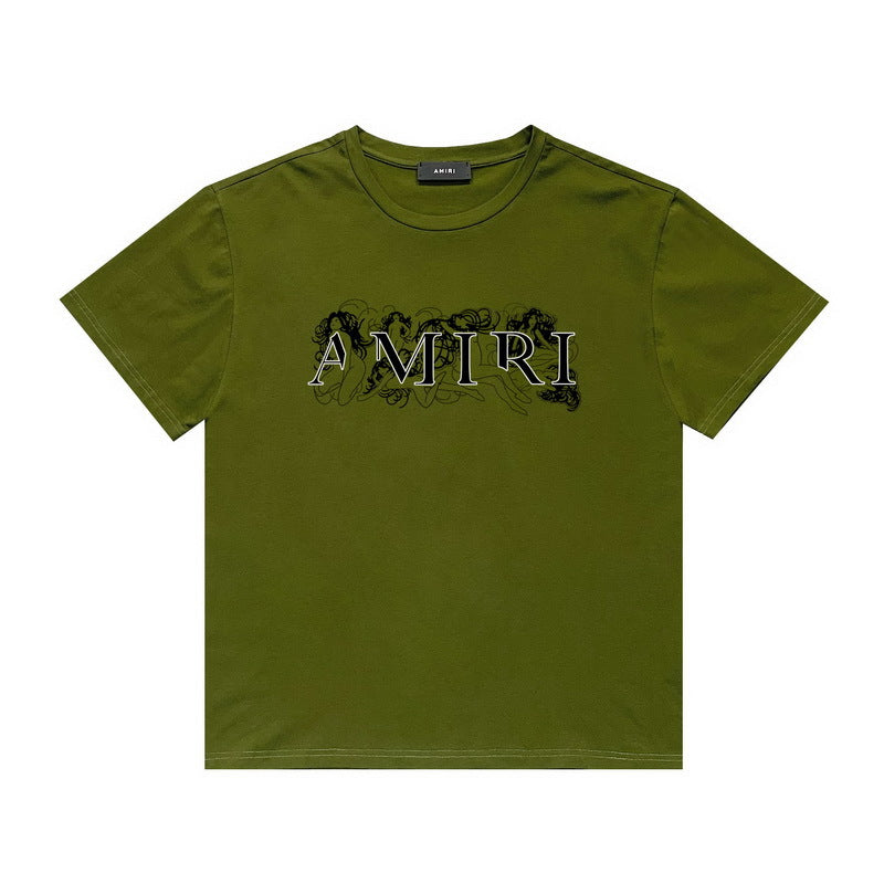Amiri T Shirt Letter Sketch Casual round Neck Short Sleeves T-shirt