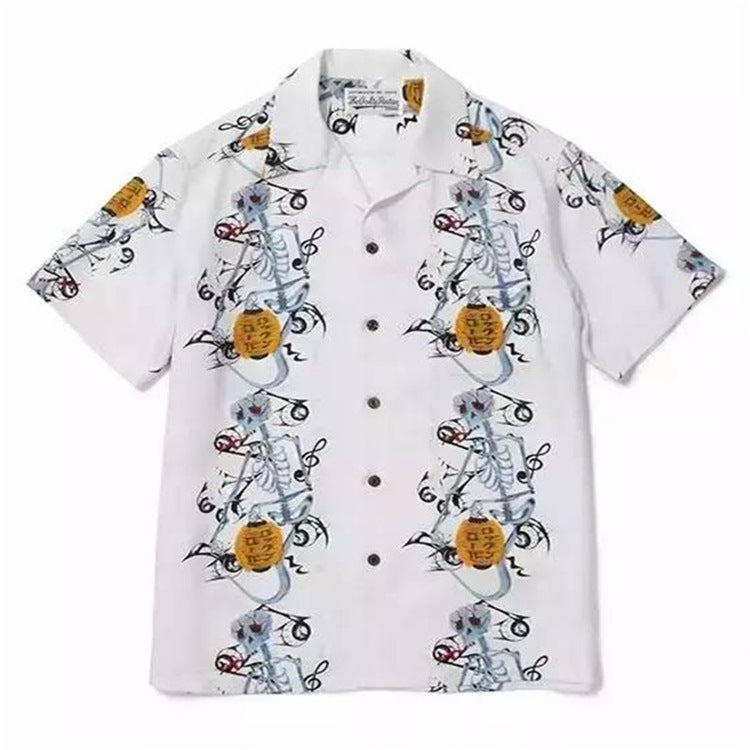 GUILTYPARTIES TIGER Shirts 18SS Heaven Tokyo, covered in pineapple skull Hawaiian short-sleeved shirt