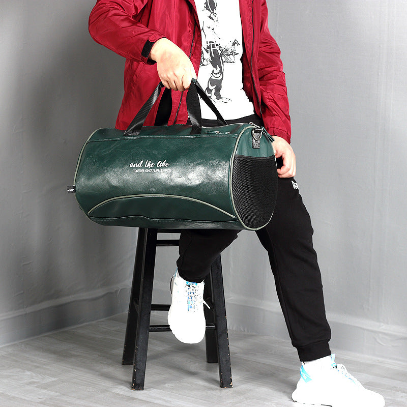 Leather duffel bag fashion shoulder messenger bag sports bag men's travel bag fitness bag women's portable training bag