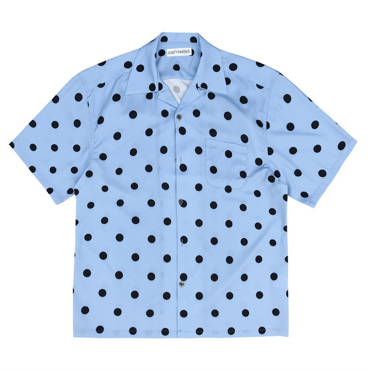 GUILTYPARTIES TIGER Shirts 24ss polka dot glass ball rayon Hawaiian casual short-sleeved shirt