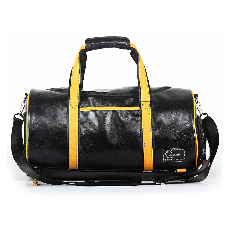 Leather duffel bag messenger bag travel bag wet and dry separation sports bag men's fitness bag backpack backpack