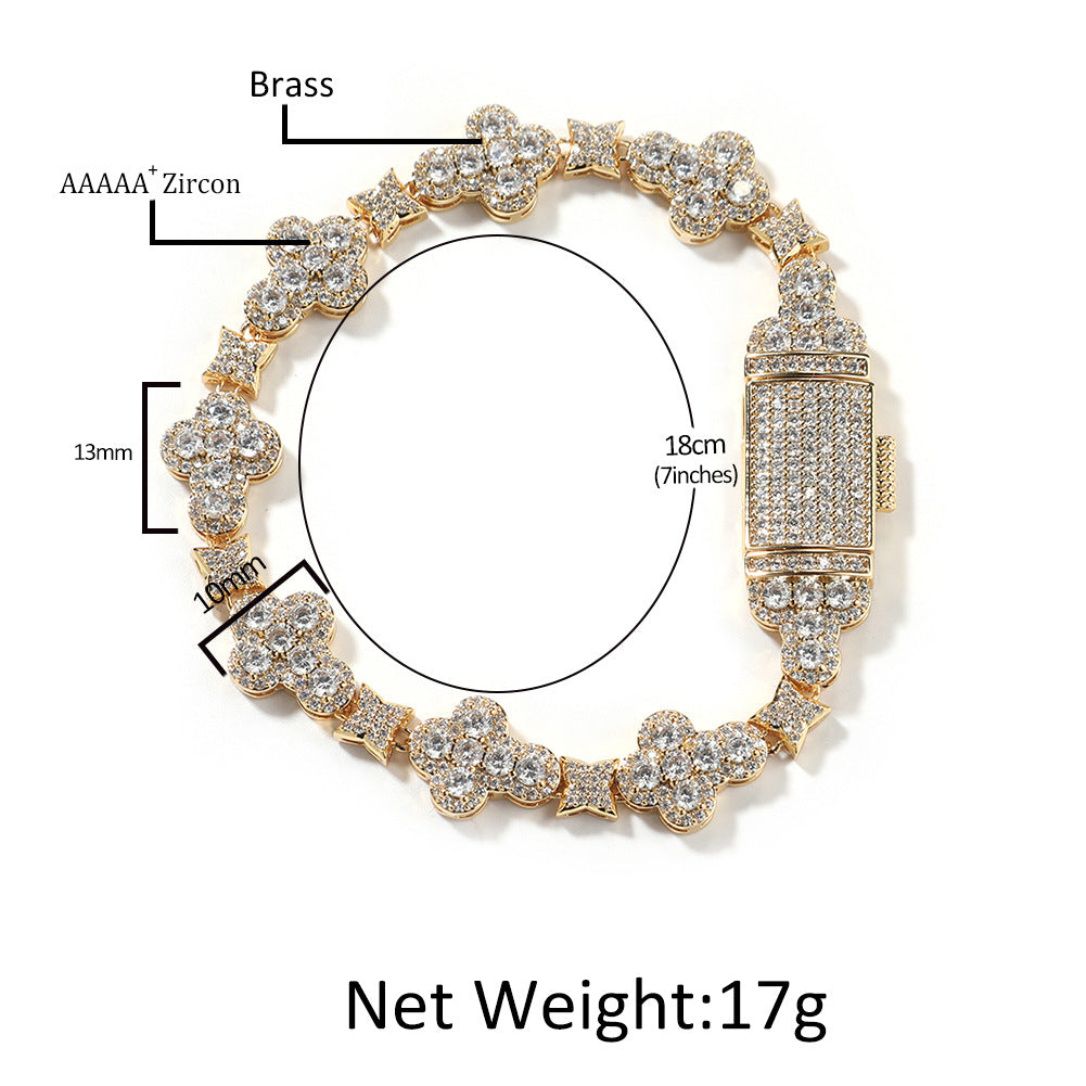 Bracelet 10mm Cross Flower Bracelet Microset Zircon Jewelry Crosses Spectrum St. Valentine's