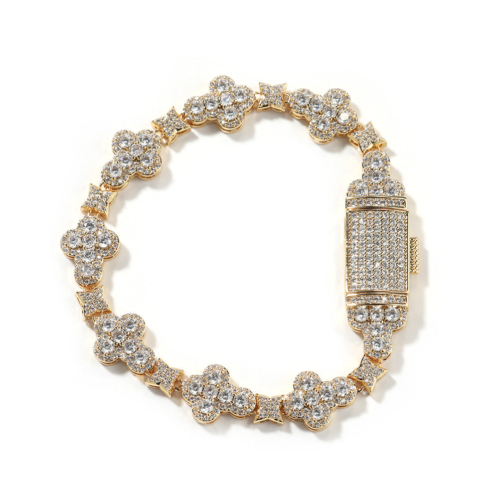 Bracelet 10mm Cross Flower Bracelet Microset Zircon Jewelry Crosses Spectrum St. Valentine's