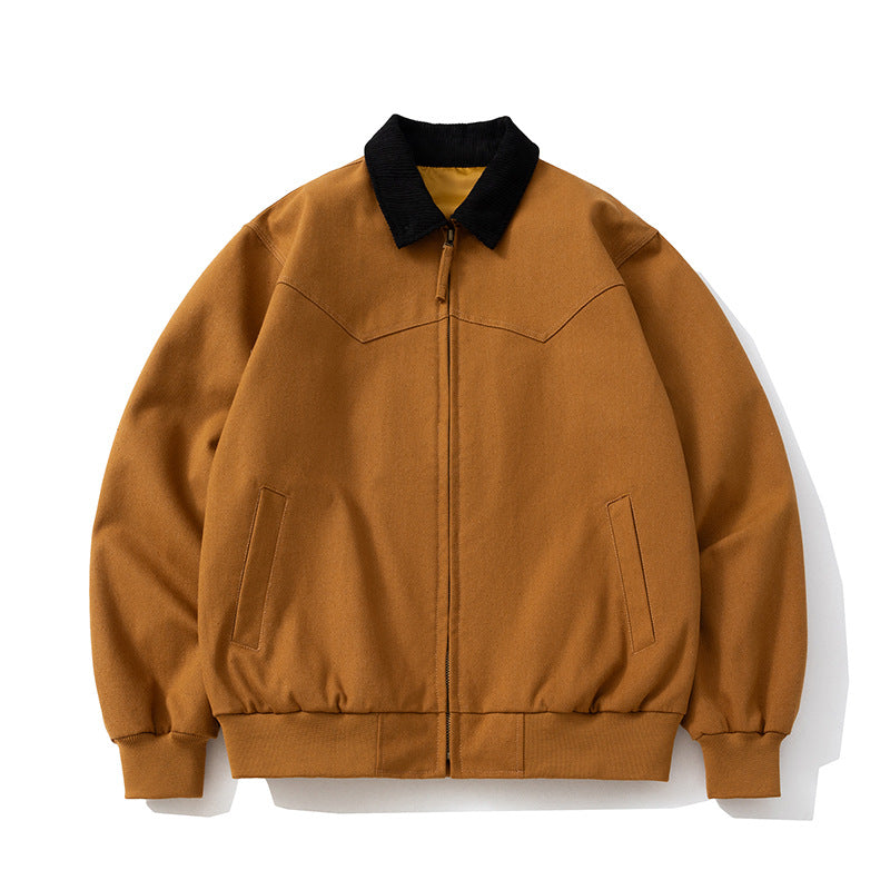 Mens Vintage Jackets Vintage Jacket Loose Locomotive Lapel Baseball Uniform