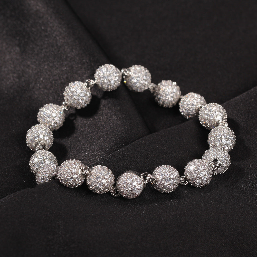 Bracelet Hip Hop Bracelet Microencrusted Zircon Beads Spectrum St. Valentine's