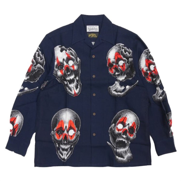 GUILTYPARTIES TIGER Long sleeved shirt 56TATTOO STUDIO Skull Hawaiian long-sleeved shirt for men and women