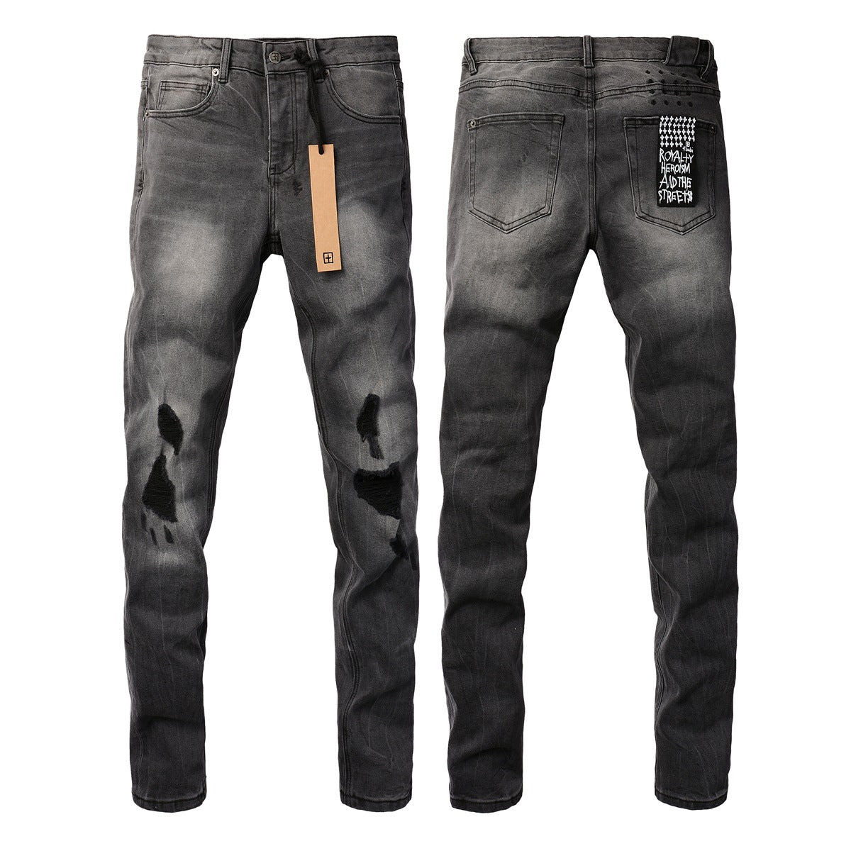 KSUBI Jeans Slim Fit Casual Ripped Jeans