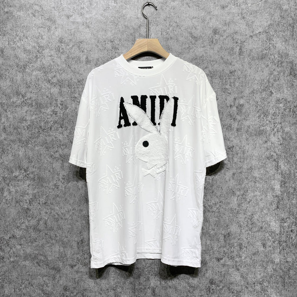 Amiri T Shirt Embroidered Jacquard Casual Round Neck