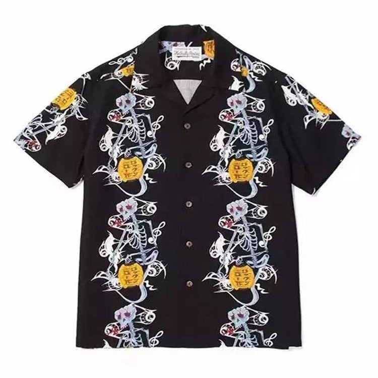 GUILTYPARTIES TIGER Shirts 18SS Heaven Tokyo, covered in pineapple skull Hawaiian short-sleeved shirt