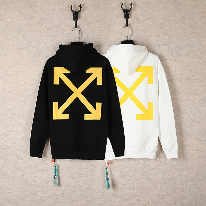 OW hoodie angel wing pattern arrow hooded sweater