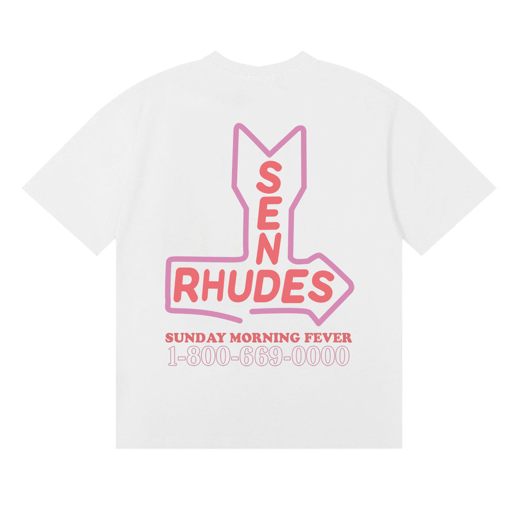 Rhude T Shirt Micro Label Letter Skull Print Short Sleeve T-Shirt